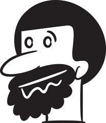 Wall Mural - Beard Man Character Comic Illustration