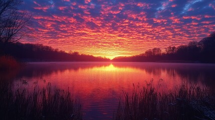 Sticker - Sunrise over a Still Lake