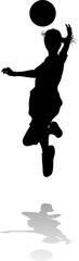 Wall Mural - Female Soccer Football Player Woman Silhouette