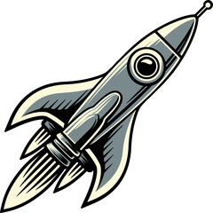 Wall Mural - Rocket Space Ship Cartoon Spaceship Rocketship