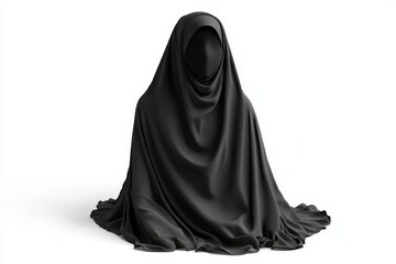 An in-depth look at the front and side views of a black female niqab