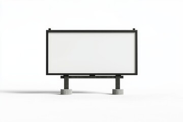 Poster - Isolated, side-view mockup of white pylon. Isolated white pylon mockup, side view, isolated. Mock up of advertising billboard. Template of industrial outdoor billboard.