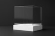 © Zaleman - Demonstration mockup isolated in darkness of white glass showcase