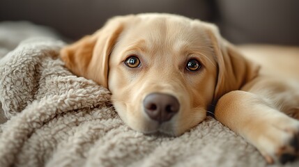 Wall Mural - a dog laying on a blanket