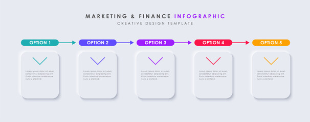 Wall Mural - infographic design template. 5 options or steps. trendy minimal vector design.