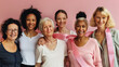 © Creative Valley - Women of different generations draped in giant pink ribbon, breast cancer awareness