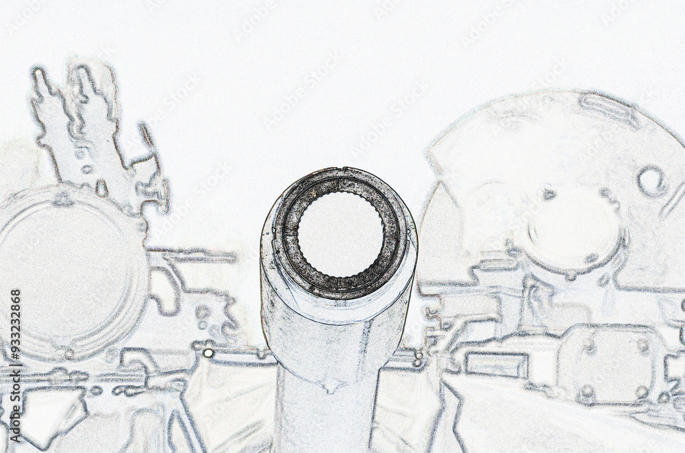 TANK BARREL - Armored military vehicle of Soviet (Russia) construction