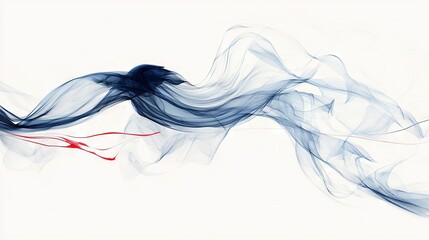  A white background featuring a blue smoke bird with a red line on its left side