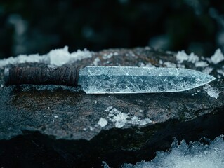 Sticker - Icy dagger on frozen surface