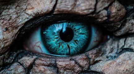 Canvas Print - Captivating close-up of a vibrant blue eye