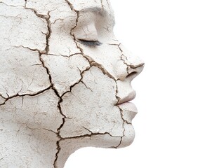 Canvas Print - Cracked skin texture abstract portrait