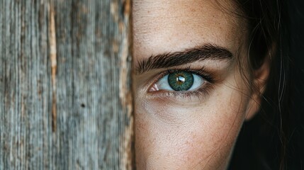 Sticker - close-up of a person's eye with a vibrant green iris