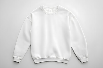 Poster - Mockup of white sweatshirt, blank pullover with a long sleeve, isolated on white background