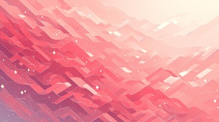 Abstract Pink and White Geometric Landscape