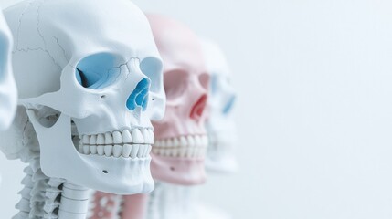 Abnormal Skeletal Structures - Artistic 3D Render of Genetic Disorder Deformities with Copy Space, High Detail 8K Image