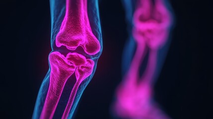 Detailed Artistic Representation of Arthritis Impacting Joint Structure with Copy Space, High Resolution 8K Image