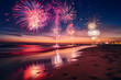 © Xchip - Fireworks on the sea night beach