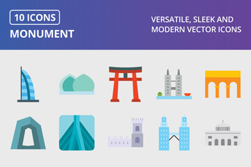 Wall Mural - Monument Flat Icon Set