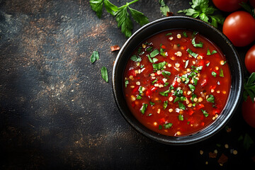 Bowl of Mexican Tomato salsa sauce commercial advertising photo