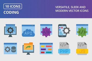 Coding Flat Icon Set