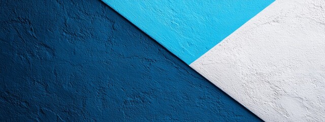 Sticker -  A tight shot of a blue-and-white wall segment, featuring a black feline perched atop its corner