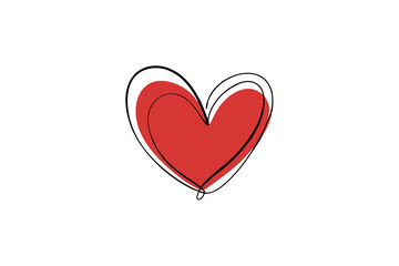 a red heart with abstract, overlapping lines