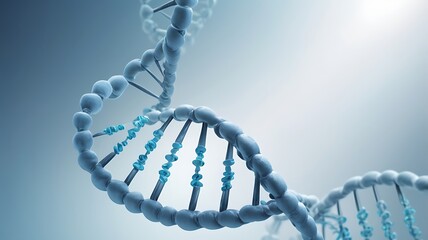 blue dna chromosome on blue background 