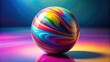 © Nasnunt - Abstract background featuring a colorful ball , sphere, geometric, design, round, vibrant, playful, unique, creative