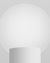 Poster - White background product presentation podium display platform stage stand 3d modern scene show pedestal mockup blank luxury advertising banner cylinder cosmetic minimal empty studio template backdrop.
