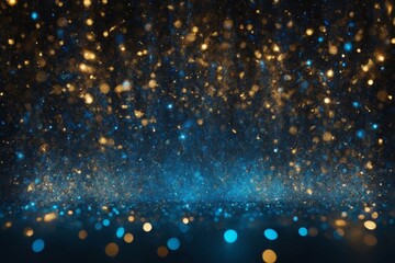 Wall Mural - sparkling gold and blue glitter abstract background