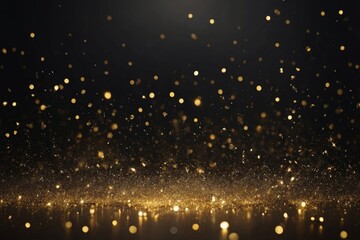 Wall Mural - Golden glitter and sparkles abstract background