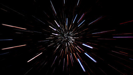 Poster - Abstract flight in space hyper jump  illustration 