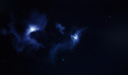 Wall Mural - space background with big nebula and stars.