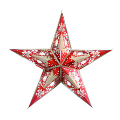 Wall Mural - [Transparent Background PNG]Red and Gold Star Decoration