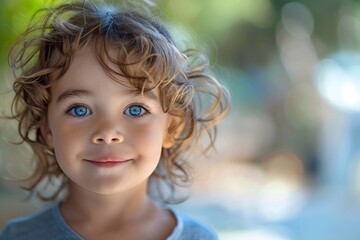 Wall Mural - portrait of a little girl. child with a Mischievous Expression.