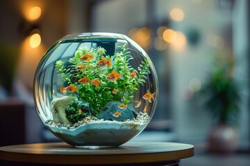 Beautiful Aquarium on table in room