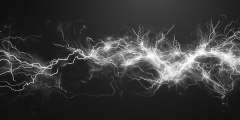 Wall Mural - a close-up shot of a lightning bolt in black and white