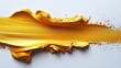 © julija - expressive gold paint stroke on pristine white background bold artistic gesture captures movement and creativity in a minimalist composition