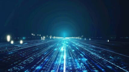 Wall Mural - digital highway: a journey through the data stream