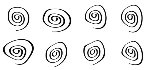 Wall Mural - Cartoon hypnosis eyes, hypnotic spiral eyes, line pattern. Circles patroon. Volute, spiral. Circle tunnel element. Psychedelic optical illusion. Concentric lines concept. Radial, spiral rays, wave.