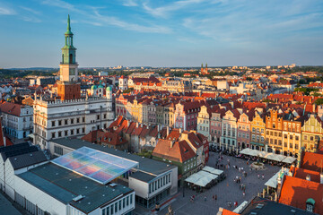 Wall Mural - Old Market Square in Poznan at sunset. Poland