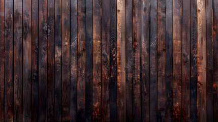 Wall Mural - rustic dark wood texture from boards, wide old wooden wall background