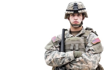 Wall Mural - A soldier holding a gun