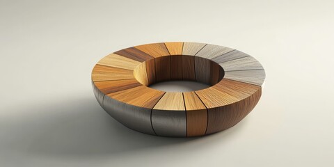 Wall Mural - Wooden ring with a hollow center.