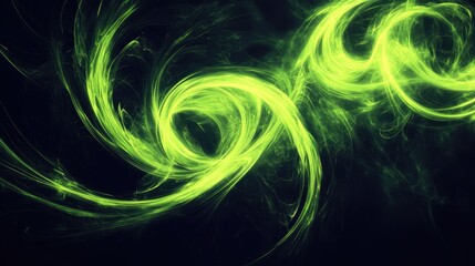 Wall Mural - Vibrant Green Abstract Swirls Digital Background