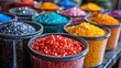 © AS Photo Family - Colorful plastic granules for injection molding in containers