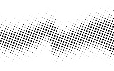 Wall Mural - halftone rhythm black wave. vector illustration. halftone circle dots pattern.