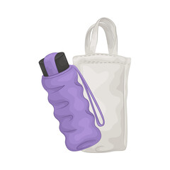 Illustration of water bottle with tote bag 