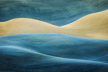 Wall Mural - Blue and ripe brown dunes, feel the smooth and touch of sand grains, the overall style is a combination of modern abstract art and naturalism, elegant art background.
