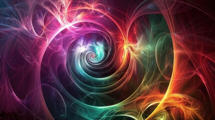 Wall Mural - Mesmerizing Abstract Swirl of Vivid Colors in Digital Artwork